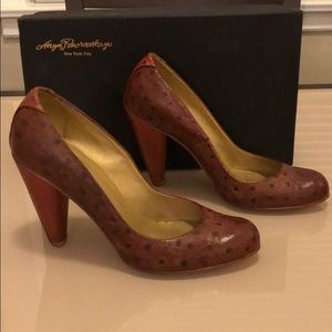 Gorgeous Brown Leather Heels, Size 7